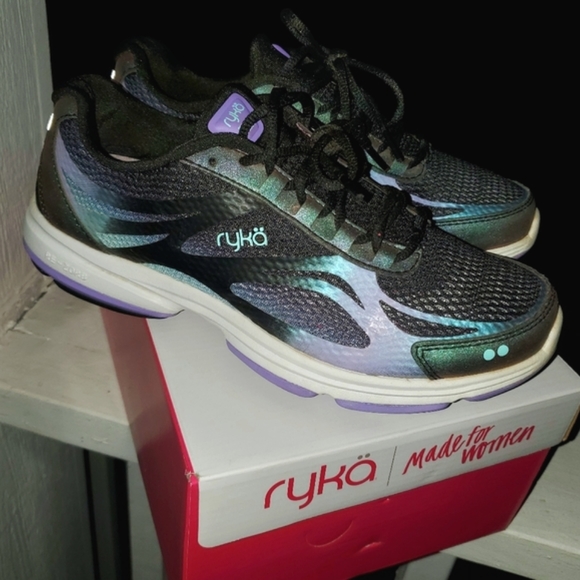 RYKÄ Devo Plus 2 Black/Purple Reflective Walking Sneakers Athletic Tennis Shoes - Picture 14 of 16